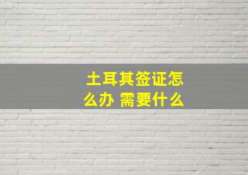 土耳其签证怎么办 需要什么